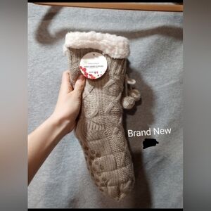 Cozy Knit Slipper Socks with Pom Poms